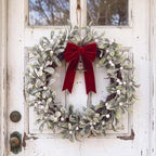 13 Inch Snowing Christmas Mistletoe Wreath, Christmas Door Decor by Unknown