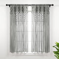 Lush Decor Boho Macrame Textured Cotton Window Curtain Panel Single 40" W x 63" L Gray - Macrame Curtains for Windows, Room Divider, Boho Wall Decor by LushDecor