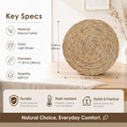 60Pcs Round Placemats Bulk Plate Chargers Set, 11.81in Woven Placemat Rustic Braided Straw Rattan Charger Natural Cattail Place Mat for Wedding Party Table Single Tableware Use (60pcs) - Image 6