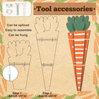 Yerliker 39 Inch Easter Wooden Porch Sign Wooden Carrot Standing Sign Decoration Easter Outdoor Decor Carrot Shape Decor for Porch, Yard, Front Door, Garden, Patio, Outdoor - Image 6