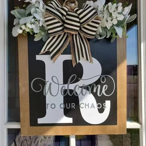 16'' Personalized Last Name Welcome Sign, Door Wreaths for Front Door Outside, Spring Wreath for Front Door Decor, Farmhouse New Home Gifts for Home (R) - Image 3
