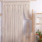 Boho Macrame Curtain for Wall Decor, Macrame Wall Hanging 40"X80" - Image 3