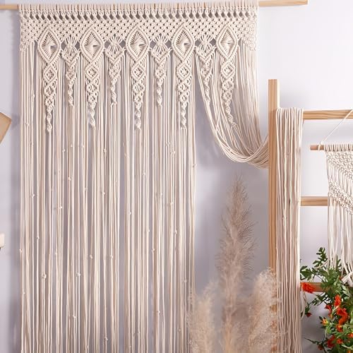 Boho Macrame Curtain for Wall Decor, Macrame Wall Hanging 40"X80" - Image 3