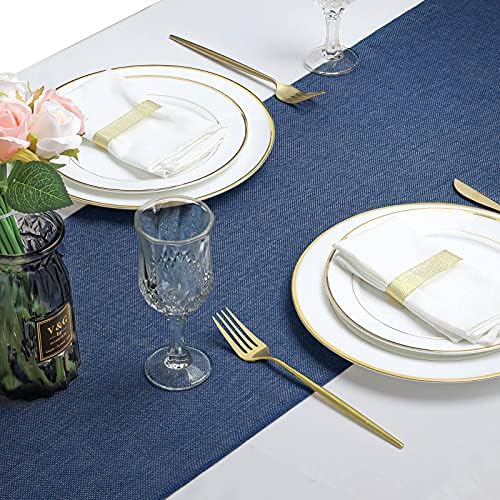 6 Pack Navy Blue Burlap Table Runner Roll Farmhouse Table Linens - Image 4
