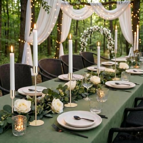 27 Pcs Gold Taper Candle Holders Bulk Vintage Tall Metal Candlestick Holders Set, Candle Stick Holder Decor with 3 Different Heights for Table Centerpiece Wedding Dinner Party Home Mantel Decor - Image 3