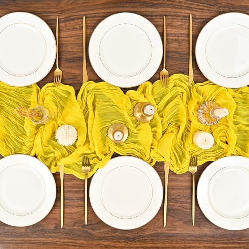 12 Pack Yellow Cheesecloth Table Runner,20x120 in Table Runner - Image 5