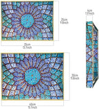 Serving Trays Set of 2, Decorative Plastic Serving Trays with Handles, Party Tray for Food, Coffee Table, Ottoman, Bathroom, and Living Room (Blue Bohemian) - Image 5