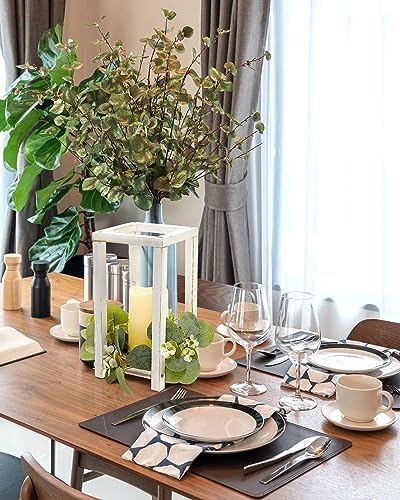 Huquary 16Pcs Wooden Wedding Lantern Centerpiece Rustic Wood Lantern, White - Image 6
