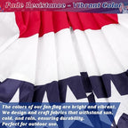 12 PCS 4th of July Banner Flag, 2 × 4 FT Red White Blue Pleated Fan Flag, Independence Day American Banner, Patriotic Fan Bunting for Fourth of July Party Decorations 250th Anniversary - Image 3