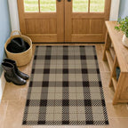 JTJ Easy Jute 3x4 Entryway Rug, Washable Non Slip Farmhouse Plaid - Image 3