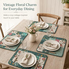 4-Piece Cottage Bloom Quilted Patchwork Placemats - Image 4