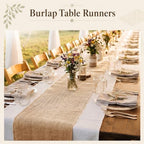 10 Pcs Burlap Table Runners 12" x 71" with Finished Edges - Image 3