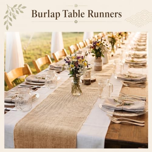 10 Pcs Burlap Table Runners 12" x 71" with Finished Edges - Image 3