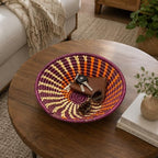 Handwoven African Basket Bowl for Fruits Wall Decor 12in diameter - Image 6