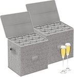 Kukikan Champaign Flute Storage Holder, Hard Shell, 2 Pack for 24 Glass by KUKIKAN