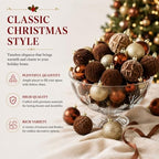 Hollowfly Brown 56 Pcs Velvet Christmas Balls Ornaments Set - Image 4