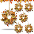 6 PCS Mini Fall Wreaths Kitchen Cabinet Small Autumn Eucalyptus Door Wreath by Unknown