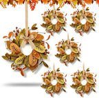6 PCS Mini Fall Wreaths Kitchen Cabinet Small Autumn Eucalyptus Door Wreath by Unknown