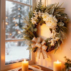 Petalivebloom 22-Inch Eucalyptus Wreath with Lace Bow for Front Door - Image 6