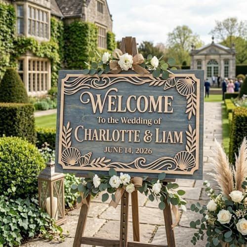 Personalized Coastal Breeze Beach Wedding Welcome Sign - Custom 3D Wood Ceremony Entrance & Seaside Reception Board for Tropical Nautical Venue - Multiple Sizes - Image 3