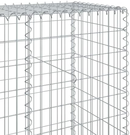 vidaXL Gabion Basket with Cover 196.9"x19.7"x78.7" Galvanized Iron - Image 4