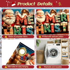 Santa Claus Garage Door Banner 16x7 Ft - Bold MERRY CHRISTMAS Text for 2 Car Garage Outdoor Indoor Decor - Image 3