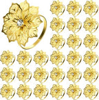 Hotop 70 Pcs Gold Napkin Rings, Hollow Flower Napkin Holders Buckles by HOTOP
