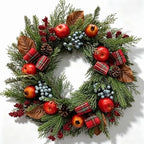 Cynkeyee Fall Wreath for Front Door - 24 in Farmhouse Porch Decor by Cynkeyee