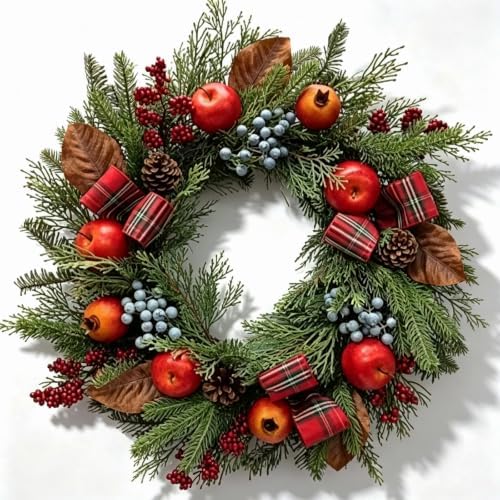 Cynkeyee Fall Wreath for Front Door - 24 in Farmhouse Porch Decor by Cynkeyee