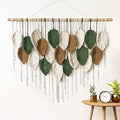 KORSIV Large Macrame Wall Hanging Boho Woven Tapestry, Modern Bohemian Handmade Leaf Feather Wall Art Decorations for Apartment Dorm Living Room Bedroom Nursery Backdrop, Chic Home Decor by KORSIV