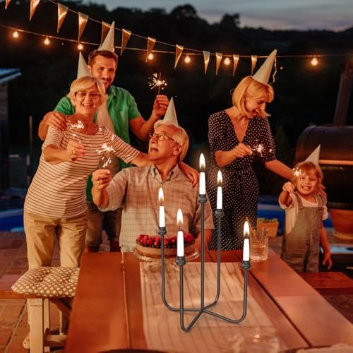 16-inch Iron Candlestick Holders, 5-Arm Taper Candle Holder - Image 4