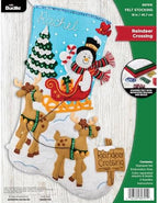 Bucilla Felt Applique 18" Stocking Making Kit, Reindeer Crossing, Perfect for DIY Arts and Crafts by Bucilla