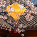 ORFOFE Diamond-Shaped Vietnamese Hanging Lantern, 12-Inch Yellow Cloth Lantern with Tassel for Wedding, Party, Festival, and Home Decoration - Image 4