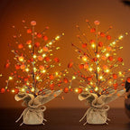 Ganeen 2 Pcs LED Fall Tree 18 Inch Tabletop Pumpkin Berry Decor by Ganeen