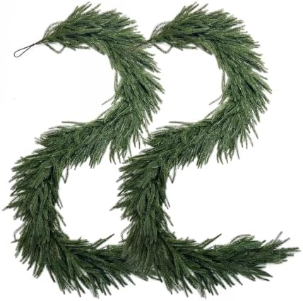 6ft Real Touch Christmas Cedar Garland 2Pcs, Norfolk Pine Garland by Unknown