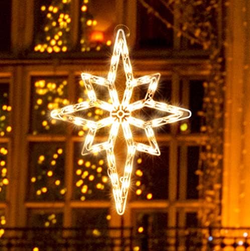 Christmas Window Silhouette Lights, Lighted Star of Bethlehem Double Sided Decorations with 50 Count Incandescent Mini Light, for Holiday Indoor Wall Door Glass Decor - Image 3