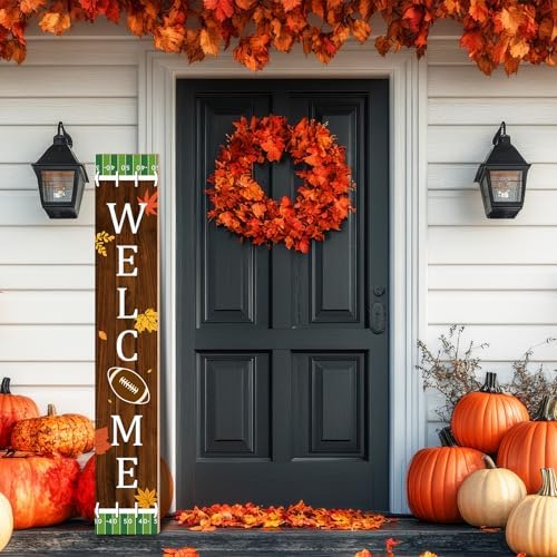 Chunful Football Welcome Sign for Front Door 47" Fall Football Porch Decor - Image 5