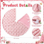 Civaner 48in Pink Tree Christmas Tree Skirt Faux Fur - Image 2