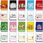 FuWeave Classic 20 Pcs Seasonal Holiday Kitchen Hand Towels Set by FuWeave