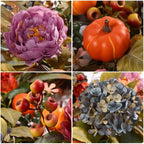 26" Fall Wreaths for Front Door, Peony Hydrangea Pumpkins Wreath - Image 6