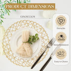 Geosar Round Woven Placemats Bulk Rustic Paper Braided Placemats Boho Natural Non Slip Heat Resistant Table Mats for Wedding Party, Dinner Table Centerpiece Decoration, 13 Inch(White Beige,48 Pcs) - Image 2