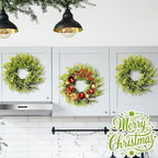 10 Pcs Christmas DIY Gree Wreath 10 Inch Green Artificial Wreaths DIY Faux Plain Wreaths Front Door Green Farmhouse Cabinets Wreath Indoor Outdoor Wall Decor(Pine Needle) - Image 5