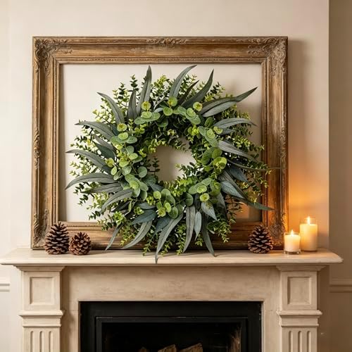 24 Inch Eucalyptus Wreaths for Front Door, Spring Summer Door Wreath - Image 7