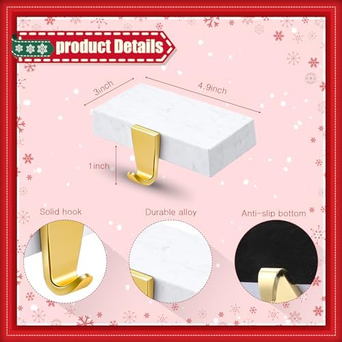 Zhengmy 6 Pcs Marble Color Christmas Stocking Hangers for Mantel - Image 3
