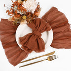 100 Pieces Cloth Napkins Terracotta Dinner Cheesecloth Napkins for Wedding,Wrinkled Cloth Napkins Bulk for Home Party Rustic Table Decoration, 17 x 17 Inch - Image 7