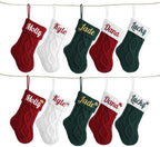 Personalized Mini Christmas Stockings - Custom Embroidered Name Knit Stockings for Baby,Kids,Family - Classic Cable Knit 9” Small Christmas Stocking Fireplace Holiday Decor Gifts(5 Pack) by Infiher