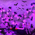 9Ft Lighted Halloween Garland Decorations Indoor, 66 LED Purple Lights Willow Vine Twig Black Halloween Garland with 8 Mode & Timer, Battery Operated Halloween Decor for Mantel Fireplace Home by Envotek