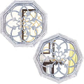 ZOLAPI 2 PCS Octagon Wall-Mounted Mirrors,Vintage Farmhouse Mirror for Wall Decor,Rustic White Color Decorative Accent Mirror for Foyer, Bathroom, Bedroom. (12”x12”) by ZOLAPI