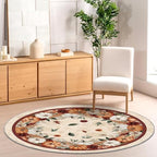 Artoid Mode Pumpkins Floral Corns Fall Round Rug 4 Feet - Image 3