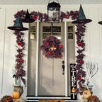 RECUTMS Fall Leaves Garland Hanging Maple Leaf Vines Fake Burgundy Rose - Image 3